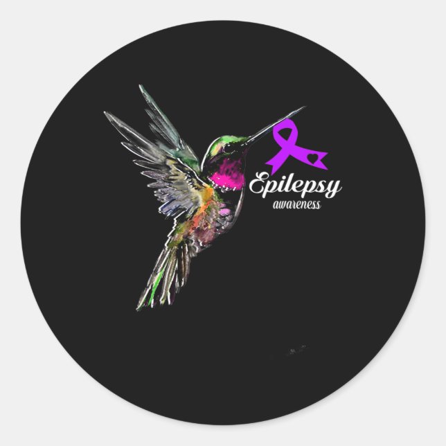 I support EPILEPSY Awareness  Classic Round Sticker (Front)