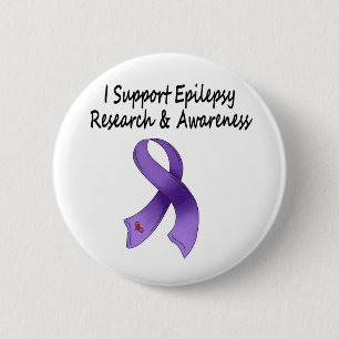 I SUPPORT Epilepsy Research 6 Cm Round Badge