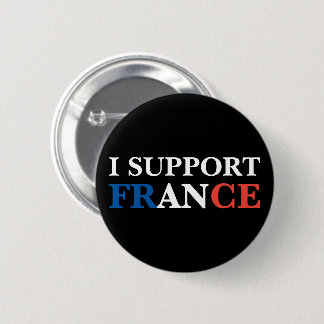 I Support France Blue White Red Tricolor Custom 6 Cm Round Badge