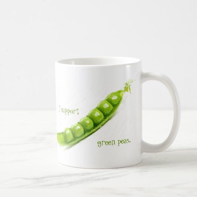I support green peas fuuny coffee mug (Right)