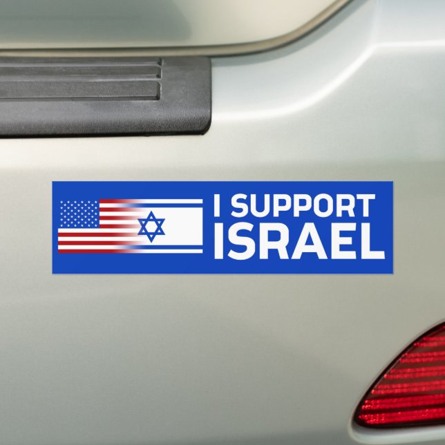I Support Israel Bumper Sticker (On Car)