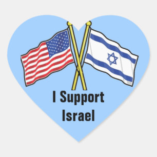 I Support Israel Stickers In Heart Shape