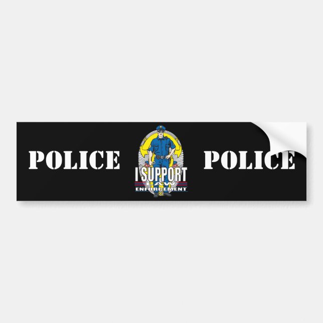 I Support Law Enforcement Bumper Sticker (Front)