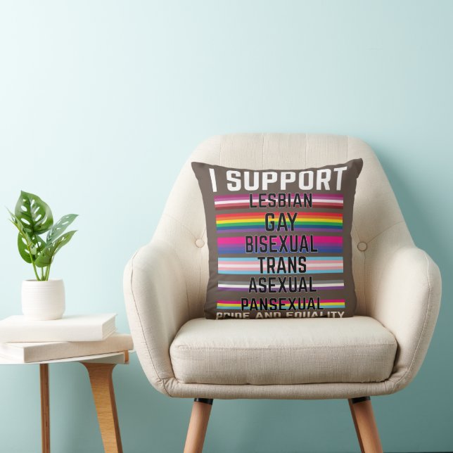 I Support Lesbian Gay Bisexual Trans Asexual Panse Cushion (Chair)