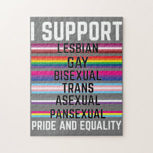 I Support Lesbian Gay Bisexual Trans Asexual Panse Jigsaw Puzzle