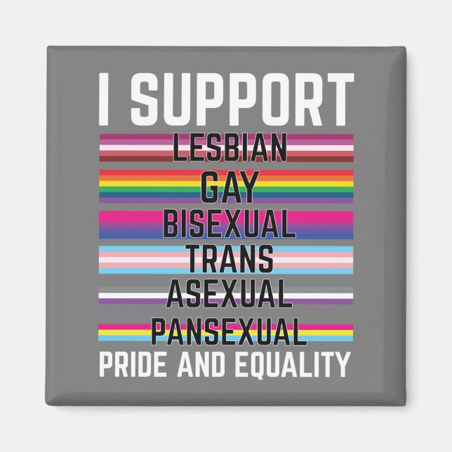 I Support Lesbian Gay Bisexual Trans Asexual Panse Magnet (Front)