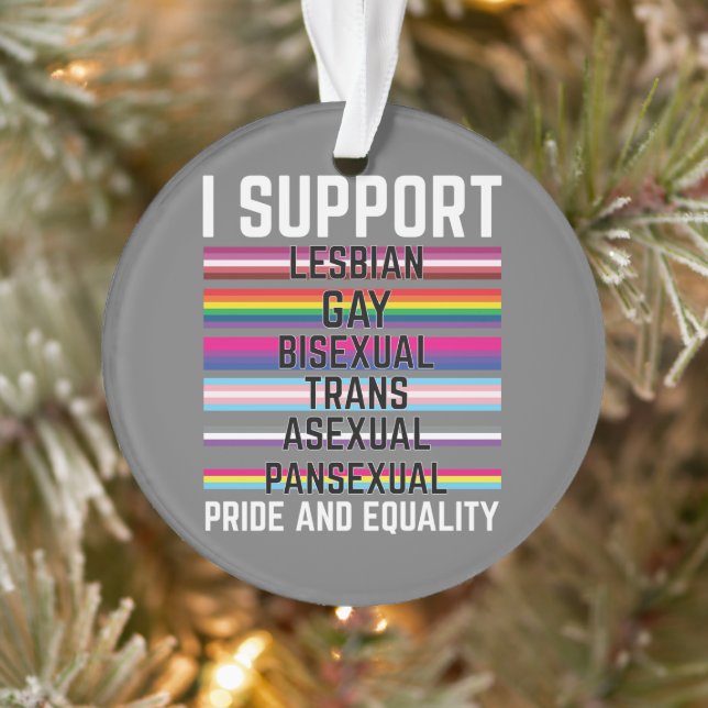I Support Lesbian Gay Bisexual Trans Asexual Panse Ornament (Tree)