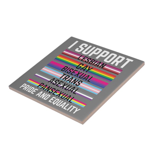 I Support Lesbian Gay Bisexual Trans Asexual Panse Tile (Side)