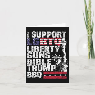 I Support Lgbtq Liberty Guns Bible Trump Bbq Card