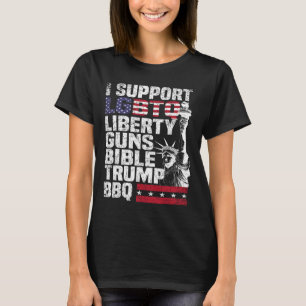 I Support Lgbtq Liberty Guns Bible Trump Bbq T-Shirt