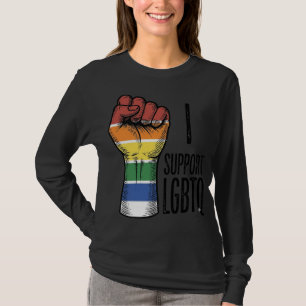 I Support LGBTQ Vintage Pride Fist Shirt Design_1