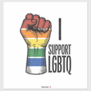 I Support LGBTQ Vintage Pride Fist Shirt Design_1