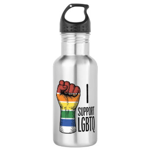 I Support LGBTQ Vintage Pride Fist Shirt Design_1 532 Ml Water Bottle