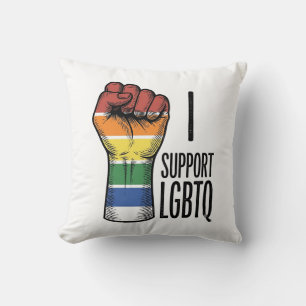 I Support LGBTQ Vintage Pride Fist Shirt Design_1 Cushion