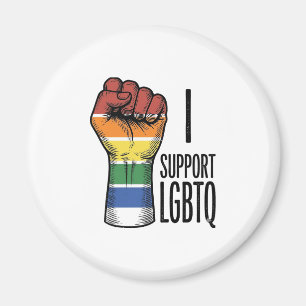 I Support LGBTQ Vintage Pride Fist Shirt Design_1 Magnet