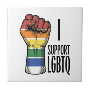 I Support LGBTQ Vintage Pride Fist Shirt Design_1 Tile