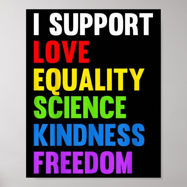 I Support Love Equality Science Human Rights Blm L Poster (Front)