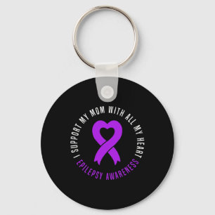 I support Mum with all my heart Epilepsy Warrior M Key Ring