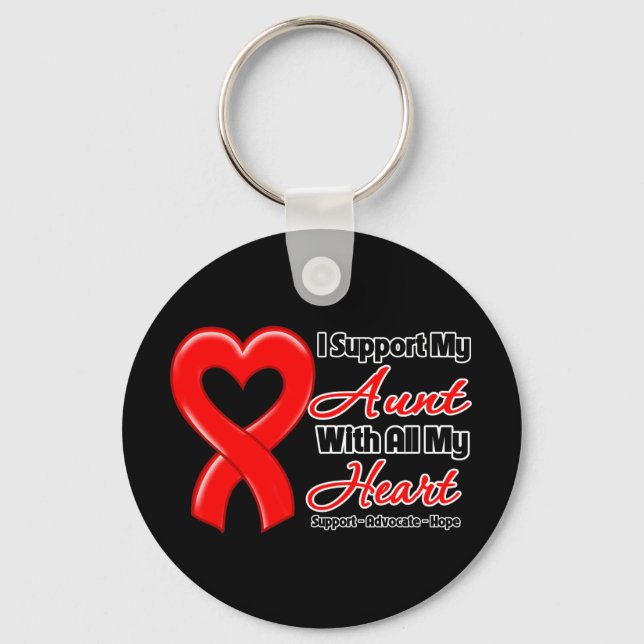 I Support My Aunt With All My Heart Key Ring (Front)