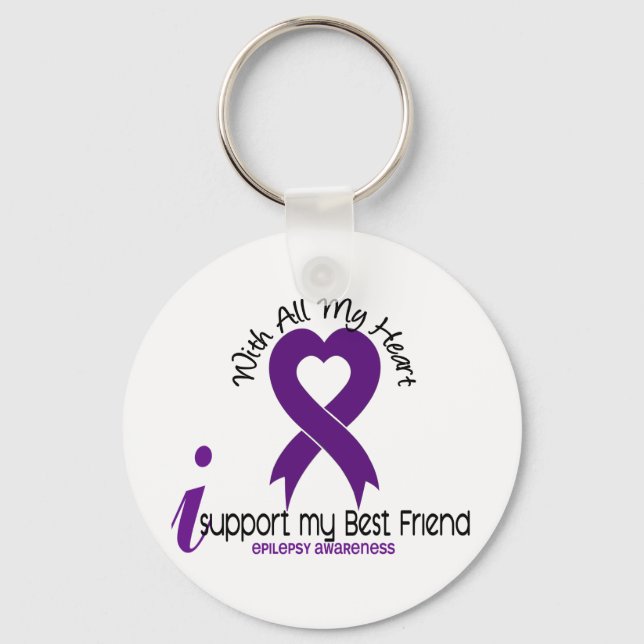 I Support My Best Friend Epilepsy Key Ring (Front)
