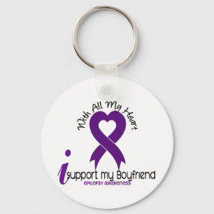 I Support My Boyfriend Epilepsy Key Ring