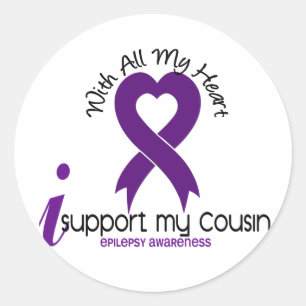I Support My Cousin Epilepsy Classic Round Sticker