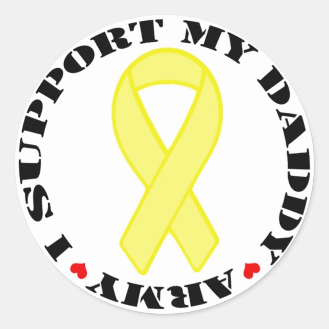 I Support My Daddy - Army Classic Round Sticker (Front)