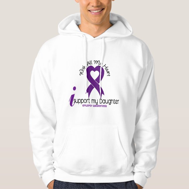 I Support My Daughter Epilepsy Hoodie (Front)