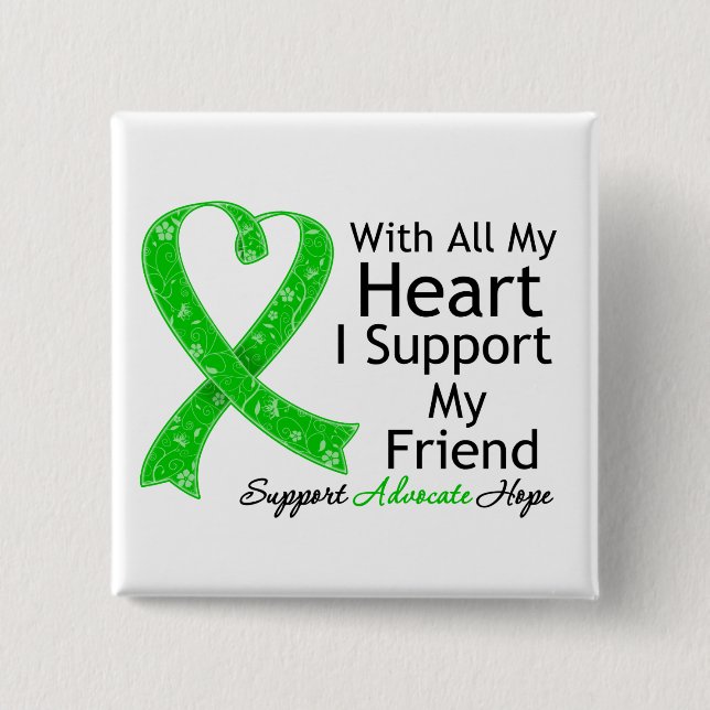 I Support My Friend With All My Heart 15 Cm Square Badge (Front)