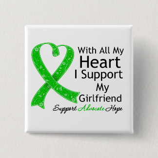 I Support My Girlfriend With All My Heart 15 Cm Square Badge