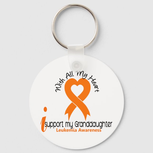 I Support My Granddaughter Leukaemia Key Ring (Front)