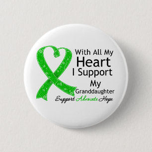 I Support My Granddaughter With All My Heart 6 Cm Round Badge