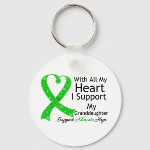 I Support My Granddaughter With All My Heart Key Ring
