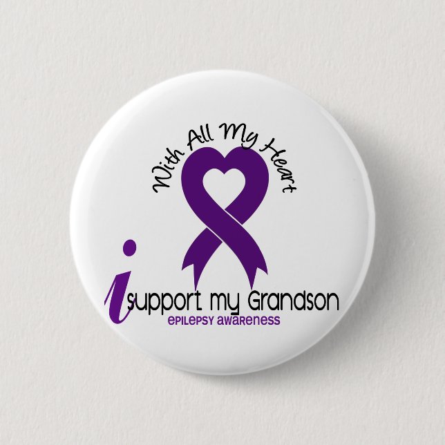 I Support My Grandson Epilepsy 6 Cm Round Badge (Front)
