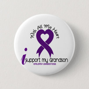 I Support My Grandson Epilepsy 6 Cm Round Badge