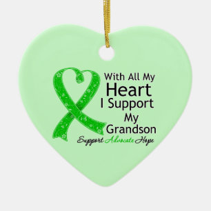 I Support My Grandson With All My Heart Ceramic Tree Decoration