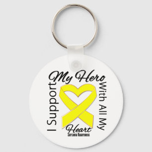 I Support My Hero - Sarcoma Awareness Key Ring