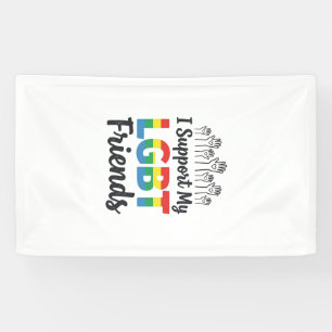 I Support My LGBT Friends Rainbow Pride Vector Des Banner