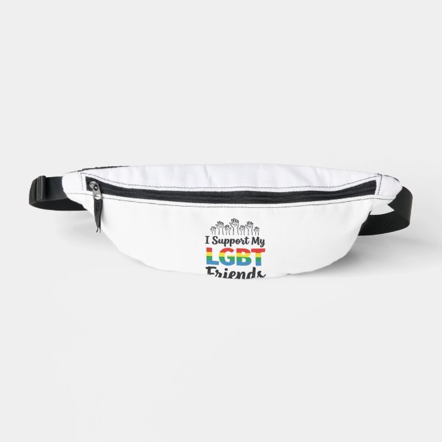 I Support My LGBT Friends Rainbow Pride Vector Des Bum Bags (Front)
