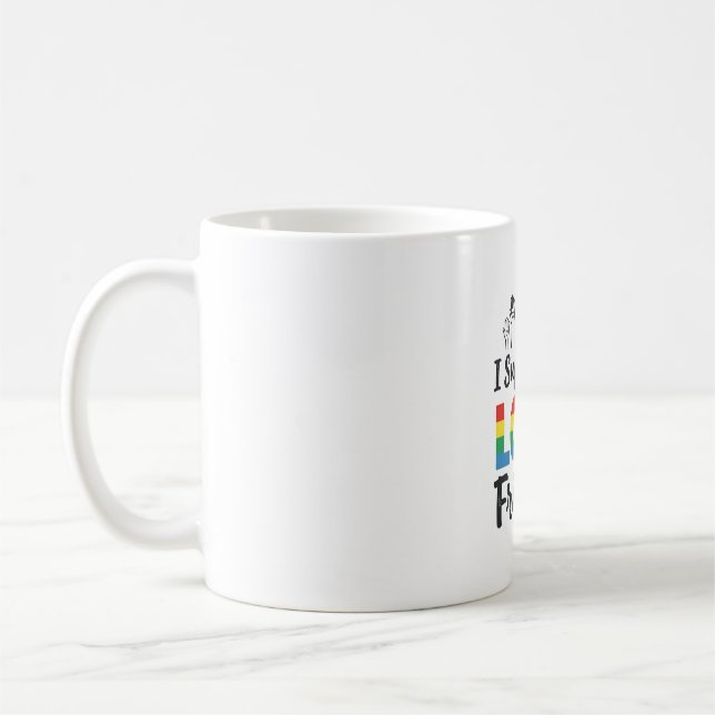 I Support My LGBT Friends Rainbow Pride Vector Des Coffee Mug (Left)