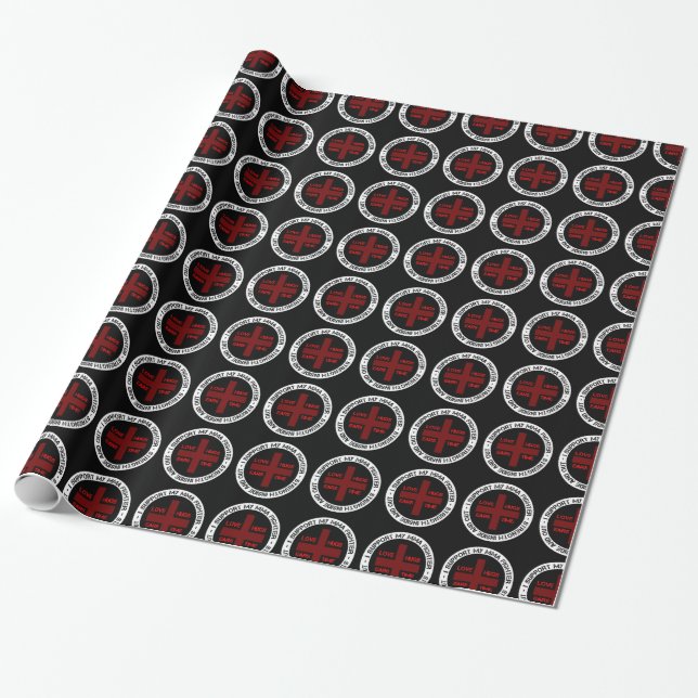 I Support My MMA Fighter Wrapping Paper (Unrolled)