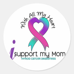 I Support My Mum Thyroid Cancer Classic Round Sticker