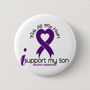 I Support My Son Epilepsy 6 Cm Round Badge