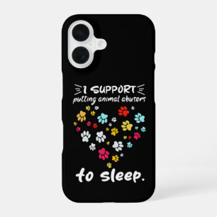 I Support Putting Animal Abusers To Sleep Paw Love iPhone 16 Case