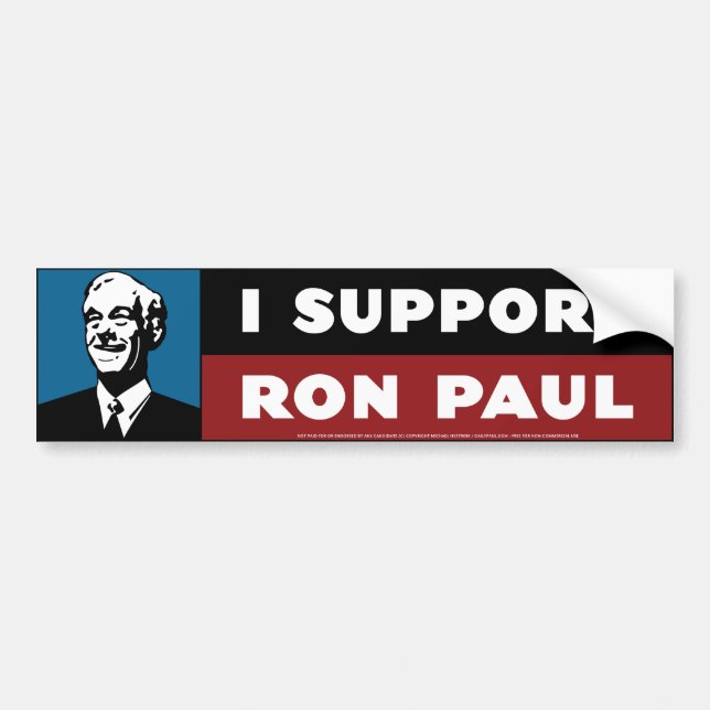 I Support Ron Paul - Cool Blue Bumper Sticker (Front)