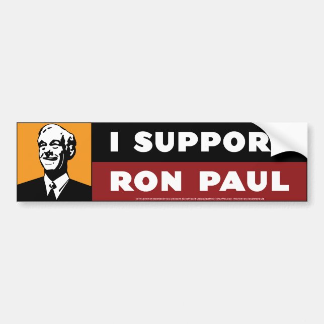 I Support Ron Paul - Orange Bumper Sticker (Front)