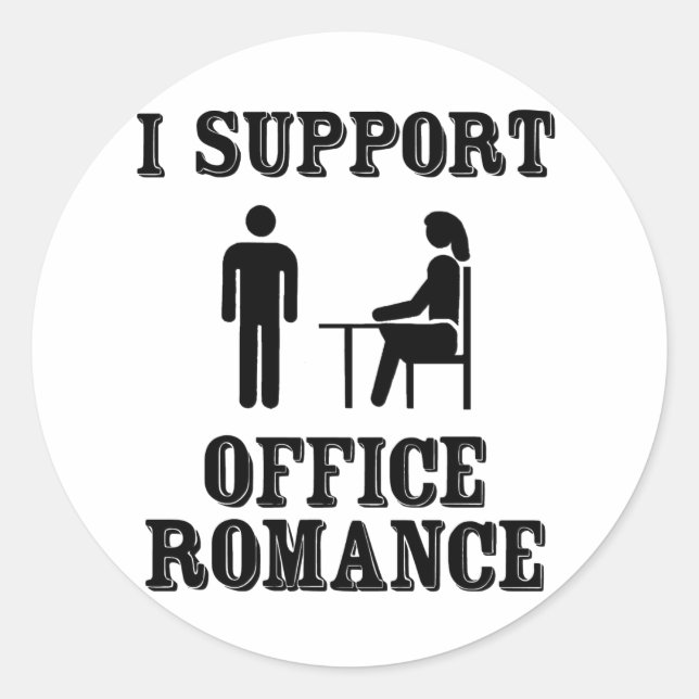 I Support The Office Romance Classic Round Sticker (Front)