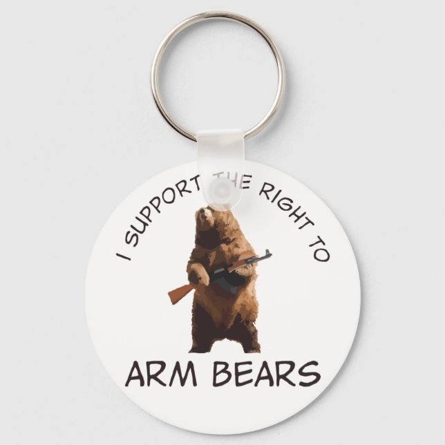 I Support The Right to Arm The Bears T-Shirt Key Ring (Front)