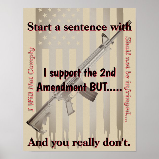 I Support The Second Amendment But Firearm Dealer Poster (Front)