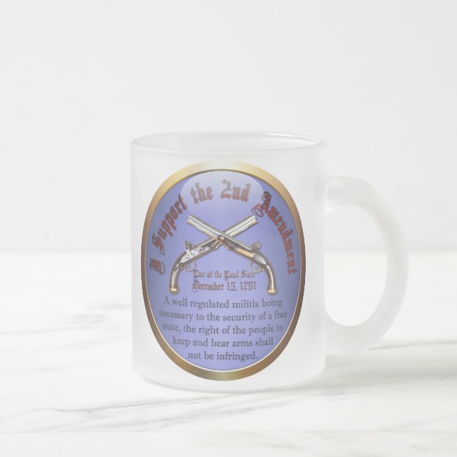 I Support the Second Amendment Frosted Glass Coffee Mug (Right)